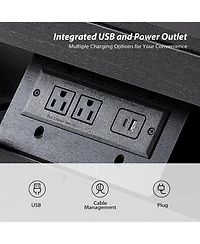 Modern Patrick 3-Drawer Nightstand with Built-In Power Outlet and Hidden Storage Compartment