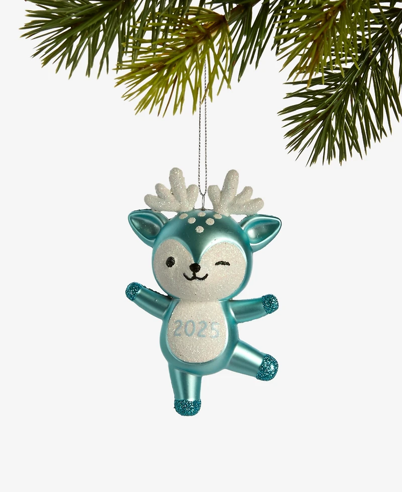 Holiday Lane Baby's First Blue Glass Deer Ornament, Exclusively at Macy's