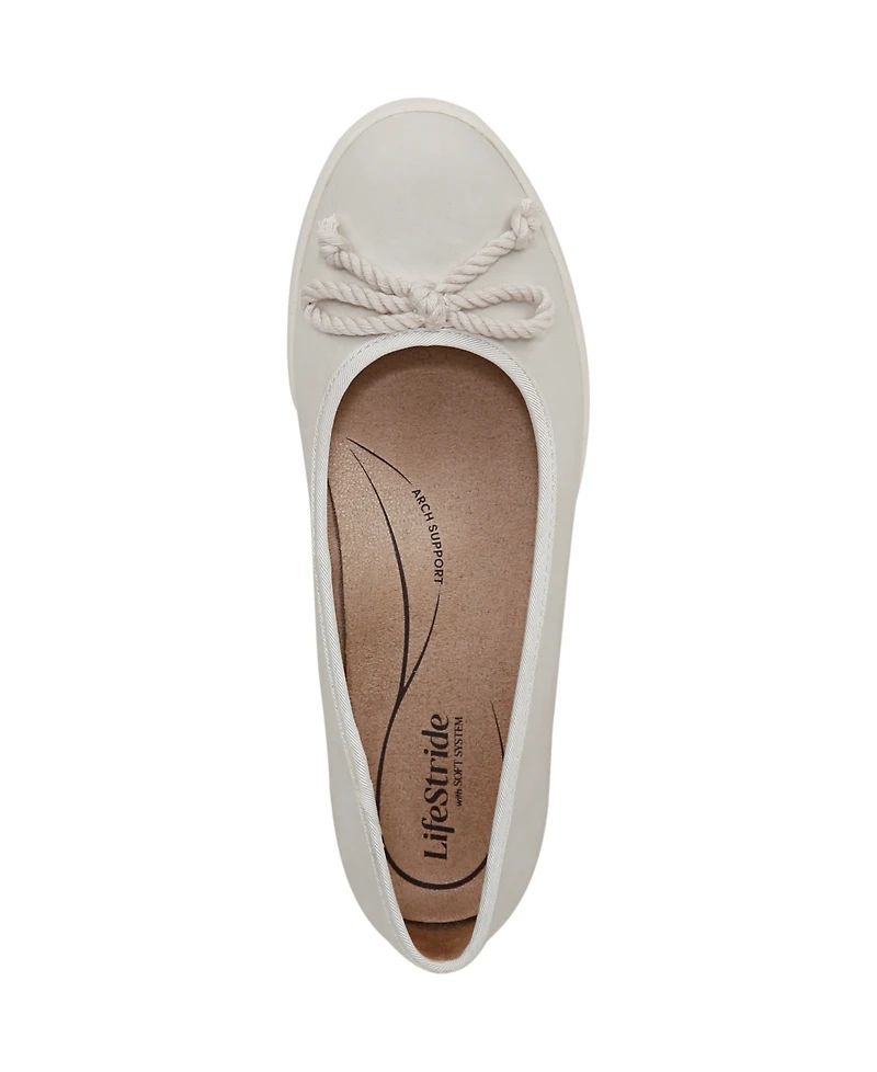 LifeStride Women's Maura Round Toe Ballerina Flats