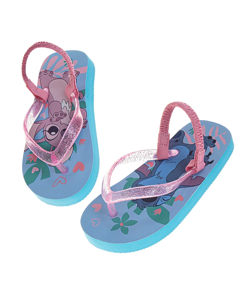 Disney Toddler Girls Stitch and Angel Dual Sizes Flip Flop Slippers