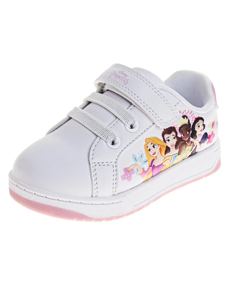Disney Toddler Girls Princess Hook and Loop Sneakers