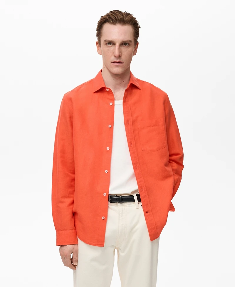 Mango Men's Classic-Fit Linen Shirt