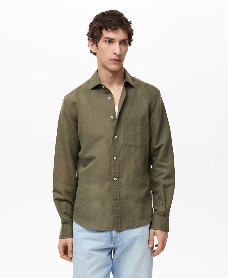 Mango Men's Classic-Fit Linen Shirt