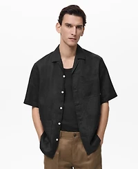 Mango Men's Linen Short Sleeve Shirt