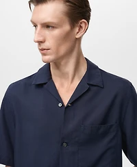 Mango Men's Lyocell Pocketed Shirt