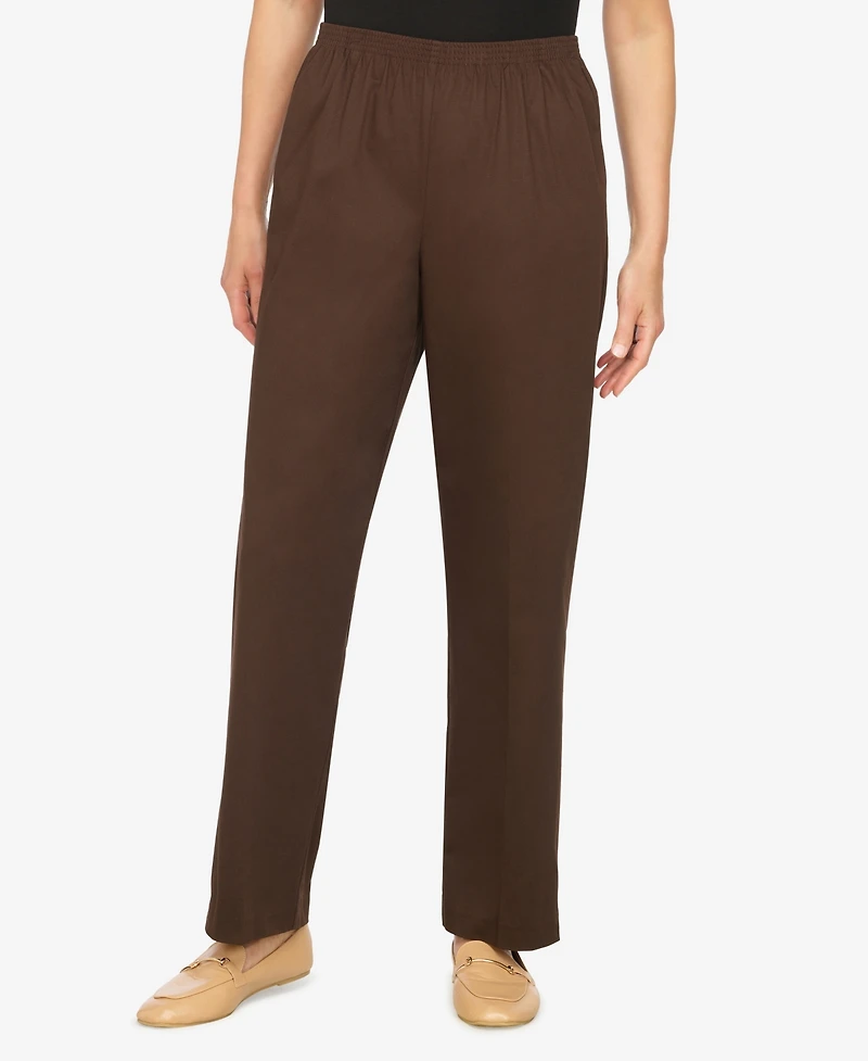 Alfred Dunner Petite Mid-Rise Casual Pants
