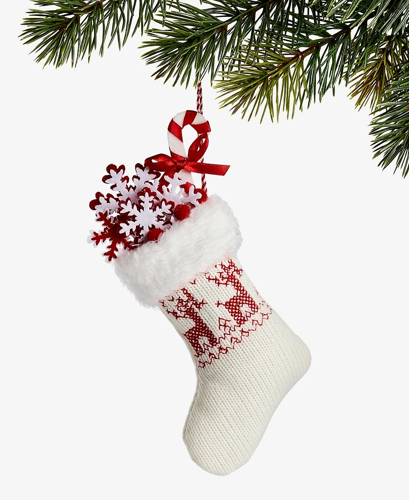 Holiday Lane Nordic Wonderland Fabric Stocking Ornament, Macy's Exclusive