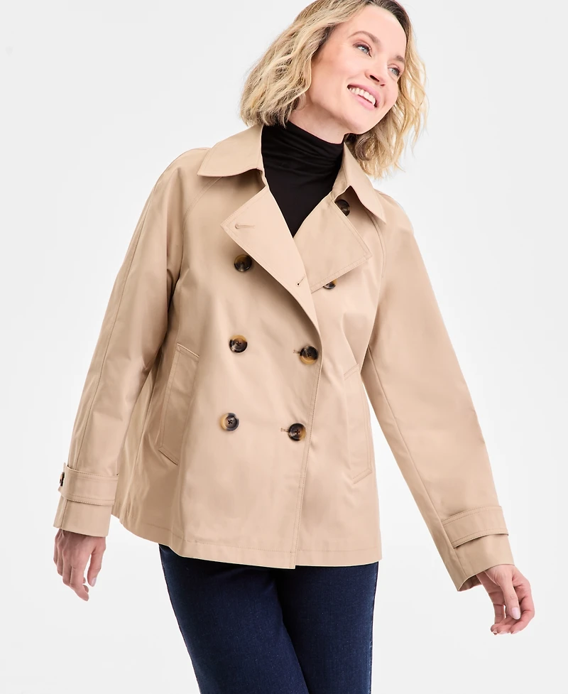 Michael Kors Women's Short Double-Breasted Trench Coat