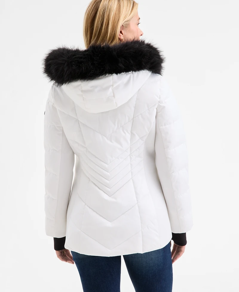 Michael Kors Women's Faux-Fur-Trim Hooded Puffer Coat, Exclusively at Macy's