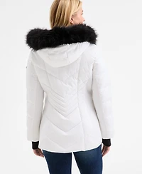 Michael Kors Women's Faux-Fur-Trim Hooded Puffer Coat, Exclusively at Macy's