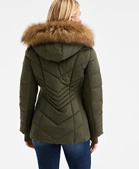 Michael Kors Women's Faux-Fur-Trim Hooded Puffer Coat, Exclusively at Macy's