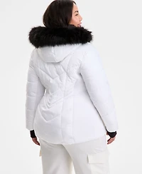 Michael Kors Plus Faux-Fur-Trim Hooded Puffer Coat, Exclusively at Macy's