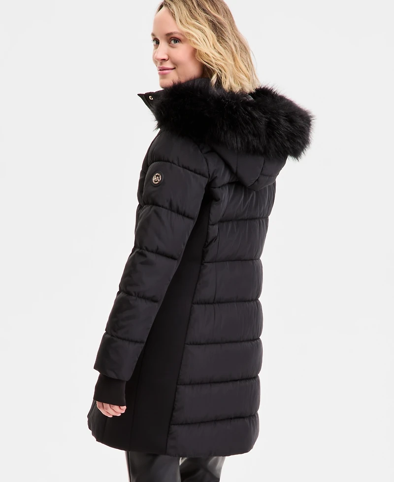 Michael Kors Women's Faux-Fur-Trim Hooded Puffer Coat, Exclusively at Macy's
