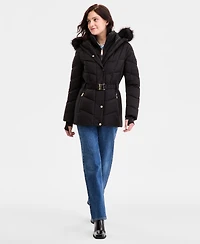 Michael Kors Women's Faux-Fur-Trim Hooded Puffer Coat