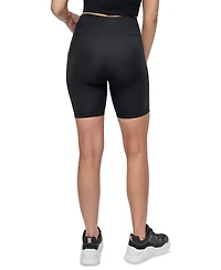 Dkny Sport Women's Rhinestone-Logo Pocket Bike Shorts