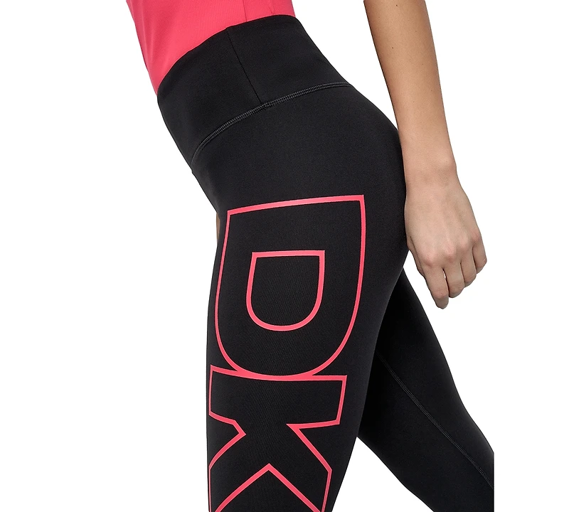 Dkny Sport Women's Logo Balance Compression High-Waist 7/8 Tights