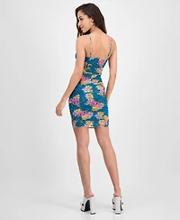 Guess Women's Callie Floral-Print Ruched Bodycon Dress