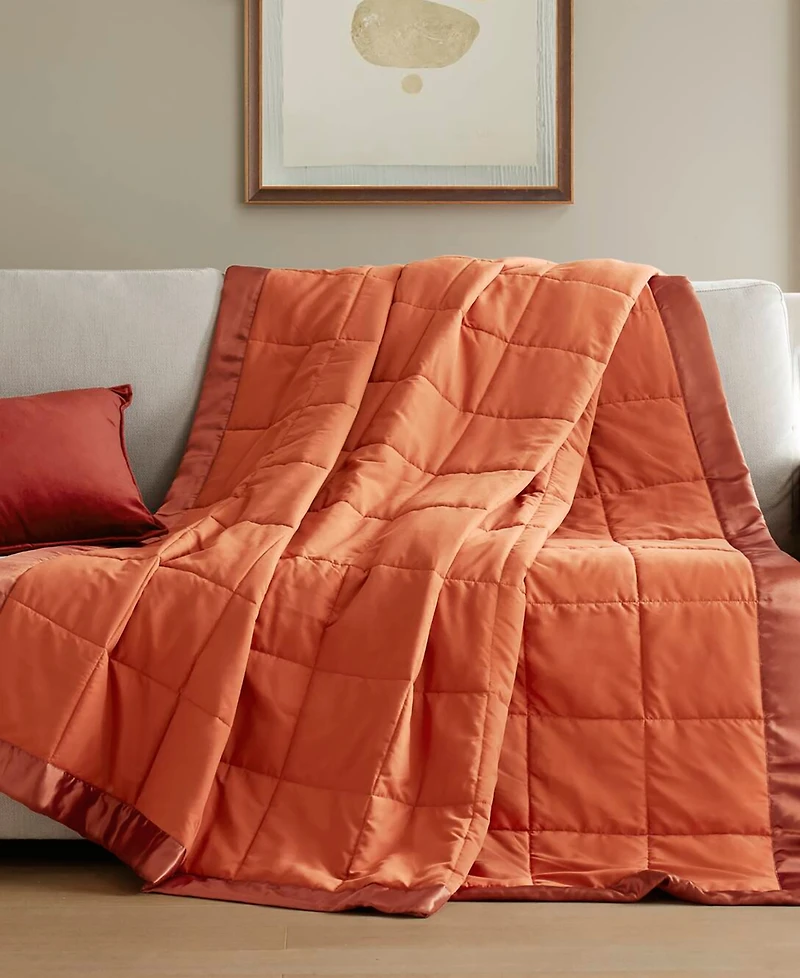 Madison Park Windom Lightweight Down Alternative Satin Trim Blanket