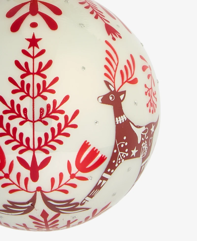 Holiday Lane Nordic Wonderland Glass Ball Ornament, Macy's Exclusive