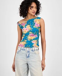 Guess Women's Mirin Floral-Print Off-The-Shoulder Top