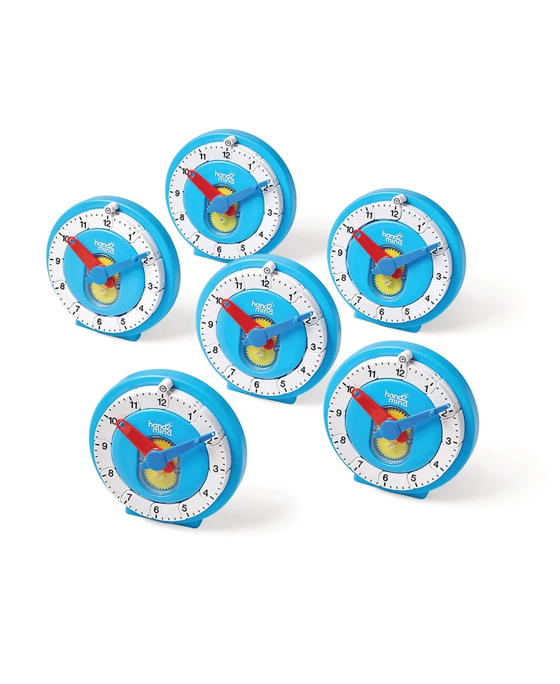 Hand2Mind NumberLine Clock Deluxe, Set of 6