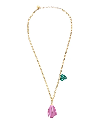 Betsey Johnson Faux Stone Garden Glam Tulip Pendant Necklace