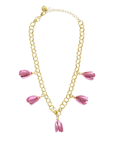 Betsey Johnson Faux Stone Garden Glam Statement Tulip Bib Necklace