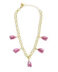 Betsey Johnson Faux Stone Garden Glam Statement Tulip Bib Necklace