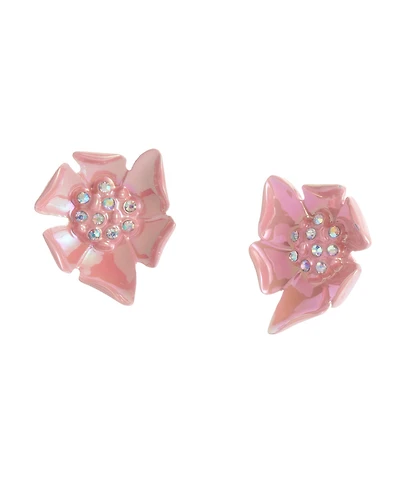 Betsey Johnson Faux Stone Garden Glam Flower Stud Earrings