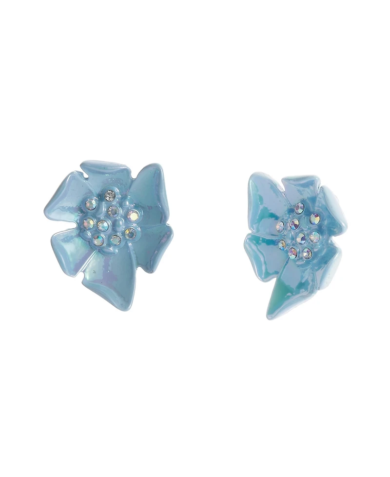 Betsey Johnson Faux Stone Garden Glam Flower Stud Earrings
