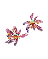 Betsey Johnson Faux Stone Garden Glam Iris Button Earrings