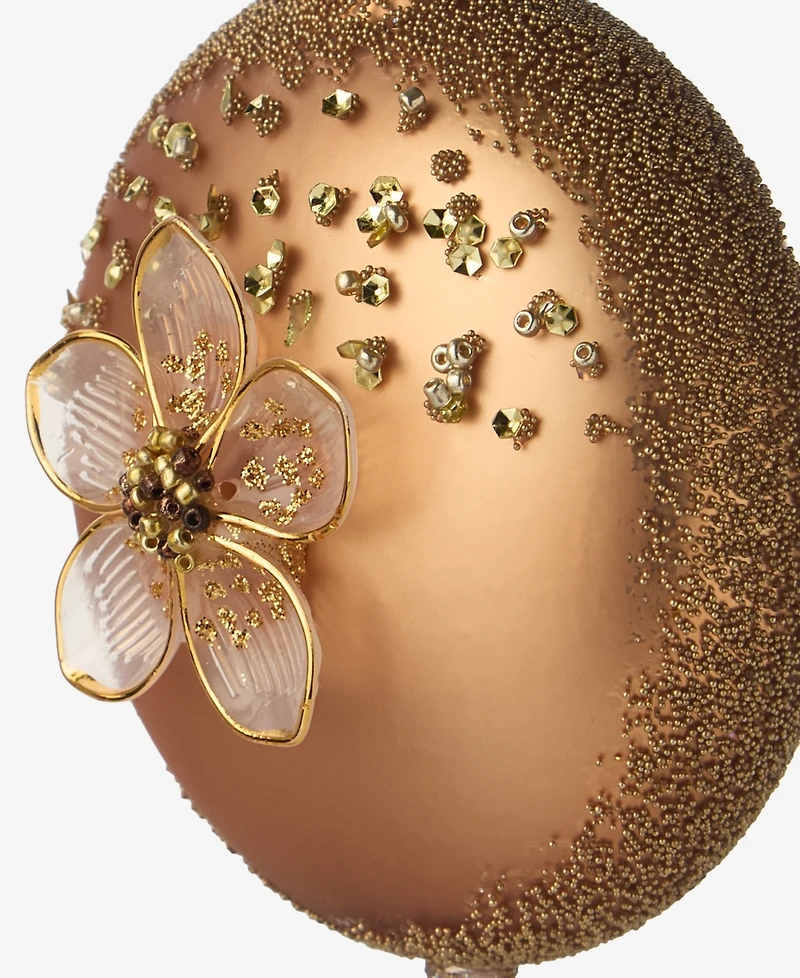 Holiday Lane Berry Tones Tasseled Gold Disk Ornament, Macy's Exclusive