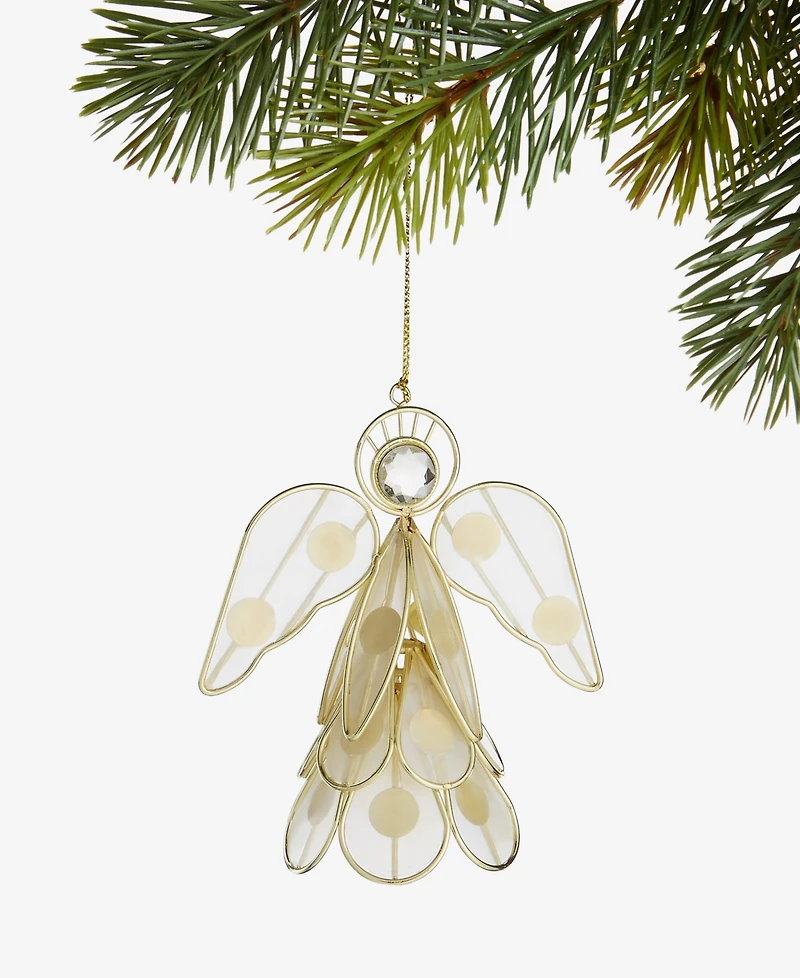 Holiday Lane Blessed Gold-Tone Angel Ornament, Macy's Exclusive