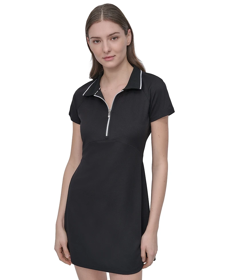 Dkny Sport Women's Court Pique Knit Polo Dress