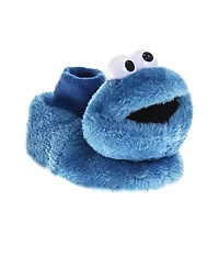 Sesame Street Toddler Boys and Toddler Girls Happy Cookie Monster Dual Sizes Slippers