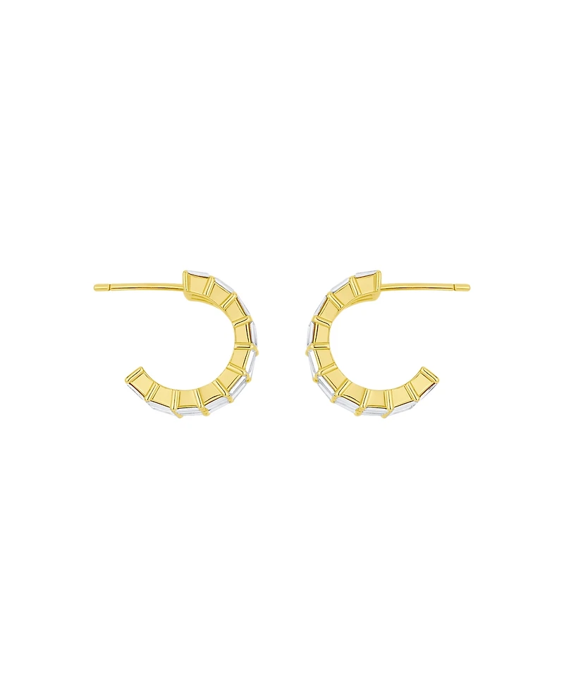 And Now This Triple Row Baguette Hoop Earrings