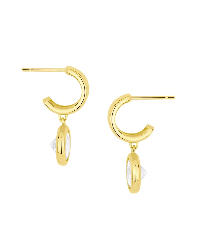 And Now This Cubic Zirconia Drop Post Hoop Earring