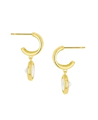 And Now This Cubic Zirconia Drop Post Hoop Earring