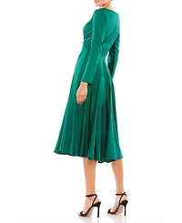 Mac Duggal Women's Ieena Long Sleeve A Line Midi Dress
