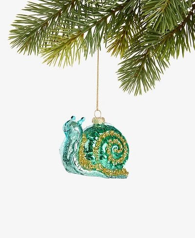 Holiday Lane Enchanted Forest Glass Snail Ornament, Macy's Exclusive