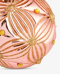 Holiday Lane Glitter Texture Glass Ball Ornament, Macy's Exclusive