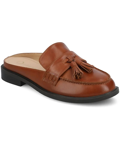 Journee Collection Women's Azura Tassel Round Toe Comfort Mule Loafer