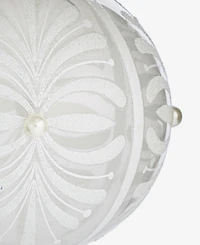 Holiday Lane Iced Delight White Glitter Decor Ball Ornament, Macy's Exclusive