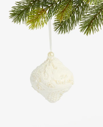 Holiday Lane Iced Delight White Onion Ornament, Macy's Exclusive