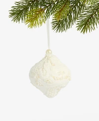 Holiday Lane Iced Delight White Onion Ornament, Macy's Exclusive