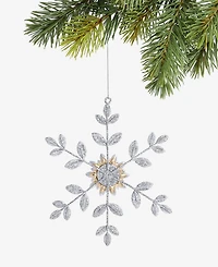 Holiday Lane Jeweled Classics Gold and Gem Snowflake Ornament, Macy's Exclusive
