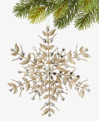 Holiday Lane Jeweled Classics Gold Snowflake Ornament, Macy's Exclusive