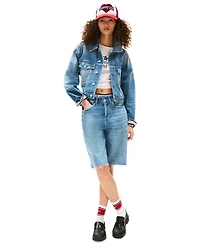 Tommy Girl Women's Oversized Cropped Trucker Jacket