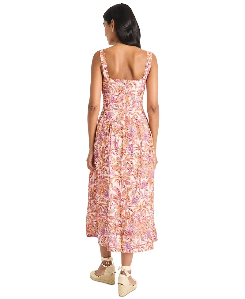 Maggy London Women's Printed Empire-Waist Midi Dress