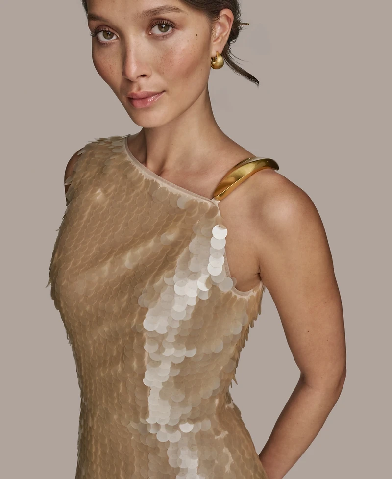 Donna Karan New York Women's Sequin Sleeveless Evening Gown